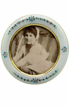 Photo frame Round Enamel White Sterling Silver Salimbeni