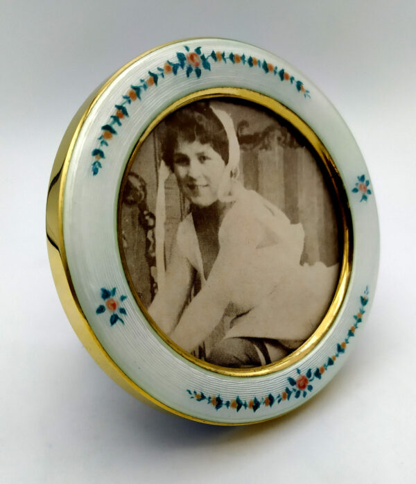 Photo frame Round Enamel White Sterling Silver Salimbeni - Image 2