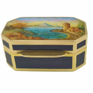 Pill Box Enamelled Sterling Silver landscape Salimbeni