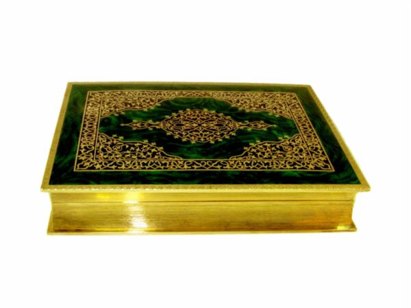 Sterling Silver Book-Shaped Quran Box Enameled and Plated Salimbeni - Image 3