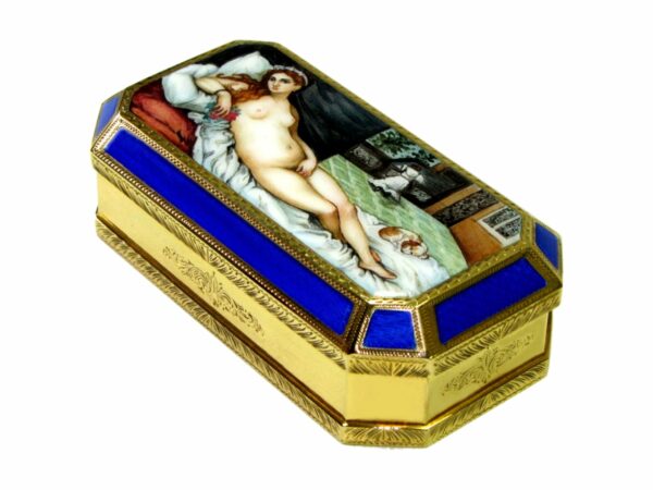 Sterling silver fire Enameled rectangular Jewel box with Miniature Salimbeni 4 scaled