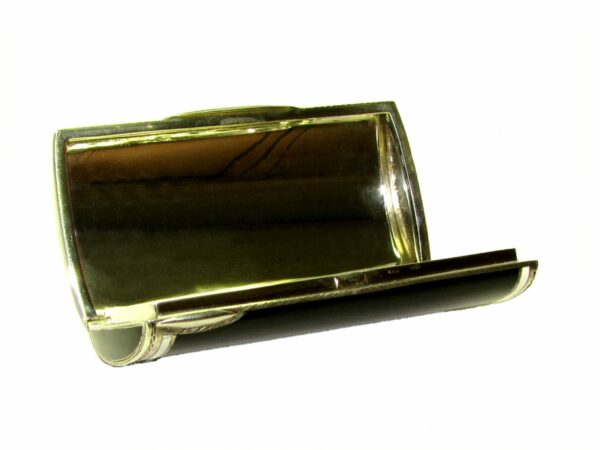 Ladies' Cigarette Case sterling silver enamel black and white Art deco Style Salimbeni detail open