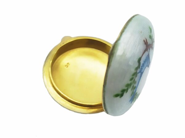 Salimbeni Sterling Silver white Pill Box with miniature bird 3 scaled