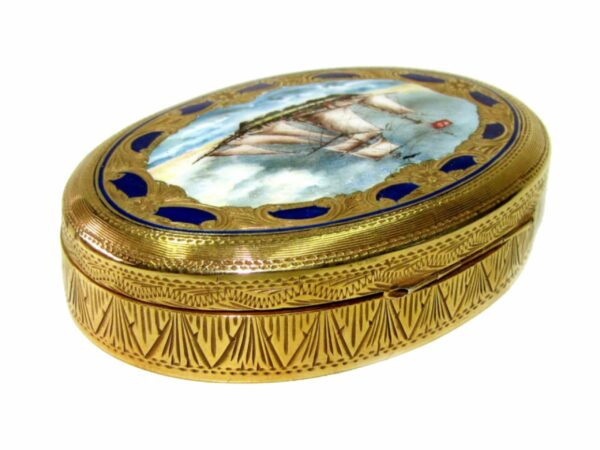 Snuff Box Sterling Silver Enameled Miniature Hand Engraved Salimbeni - Image 2