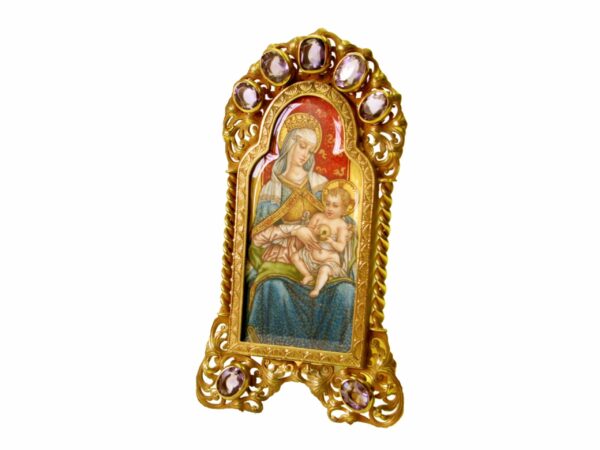 Sterling silver icon with hand painted miniature Salimbeni Main image scaled