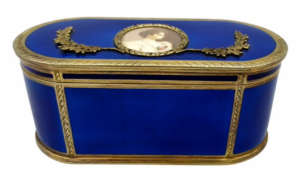 Salimbeni Oval Blue Table Box Witn Fine Oval Miniature - Image 3