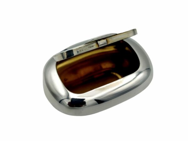 Salimbeni Snuff Box type soapbar Sterling Silver smooth polished. 2 scaled