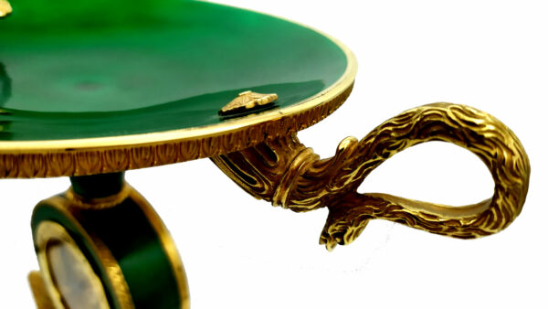 Salimbeni Green Centerpiece with Clock Fired Enamels on Guillochè - Image 6