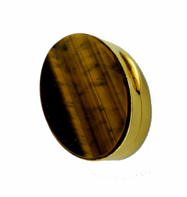 Salimbeni pillbox tiger eye hard stone and Sterling Silver oval shape 4 rotated