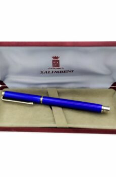 Ballpoint Pen Sterling Silver with Translucent Fired Enamel Guilloche Salimbeni