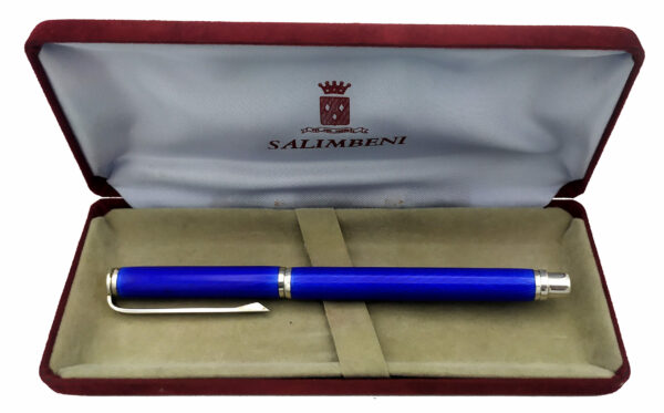 Salimbeni Fountain Pen in Sterling Silver with fired enamel on Guilloche. 1 scaled