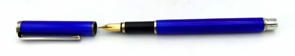 Salimbeni Fountain Pen in Sterling Silver with fired enamel on Guilloche. 5 scaled