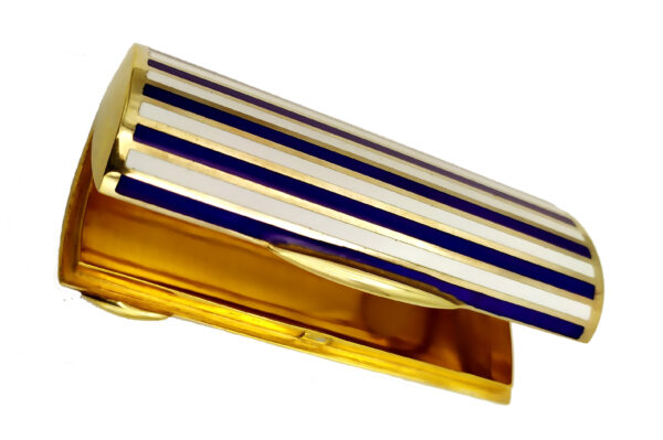 Salimbeni Purse Cigarette case Early 20th century English style two color enameled stripe 2 scaled