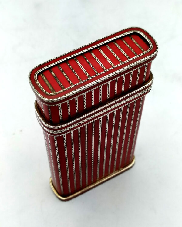 Cigarette Case red lines and and hand engraved finishing Salimbeni 10