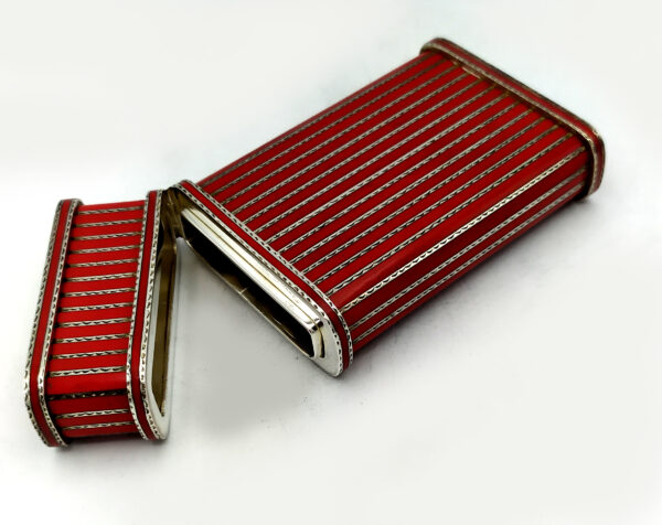 Cigarette Case red lines and and hand engraved finishing Salimbeni 11 1