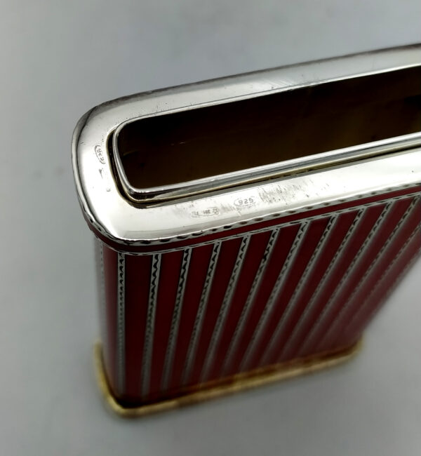 Cigarette Case red lines and and hand engraved finishing Salimbeni 13 rotated