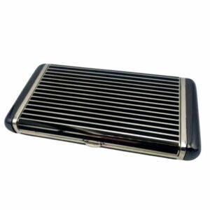 Cigarette Case black lines and hematite stone Sterling Silver Salimbeni