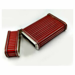 Cigarette Case red lines and and hand-engraved finishing Salimbeni