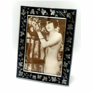 Picture Frame Black high relief engraving grape leaves Sterling Silver Salimbeni