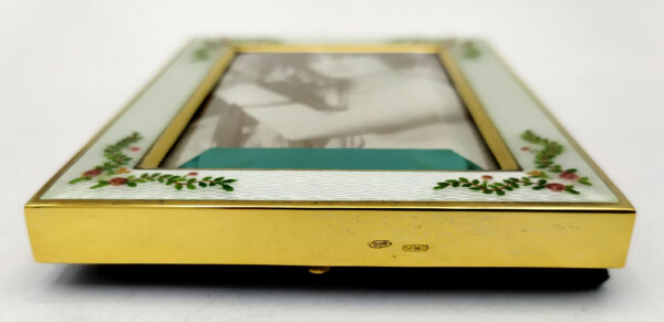 Photo Frame enamel fired on guilloche and hand painted miniature Sterling Silver Salimbeni 4 scaled